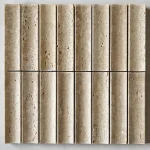 Beige Travertine Fluted Mosaic Tiles
