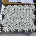 Carrara White Marble Daisy Mosaic Tile