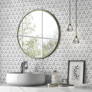 carrara-white-marble-daisy-mosaic-wall-bathroom-scene