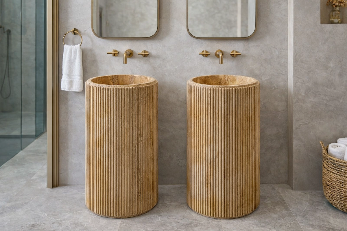 fluted-travertine-pedestal-sink-luxury-bathroom-scene