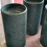 Green Marble Fluted Freestanding Basin