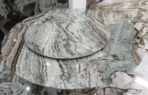 green fantasy quartzite round table tops custom natural stone furniture