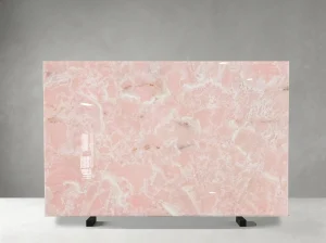 onice rosa onyx slab warm mineral veins for island tops and wall cladding