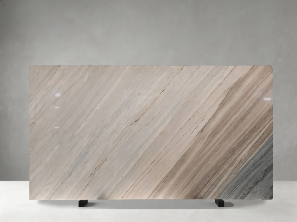 palissandro white marble slab flowing brown veins natural stone surface