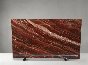 red jasper marble slab deep red mineral movement for custom interior projects