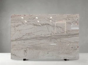 white macaubas quartzite slab linear veining for floors walls and island tops