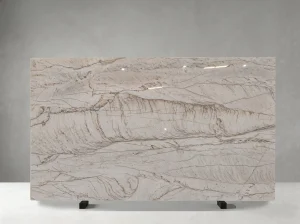 white macaubas quartzite slab natural flow pattern for interior stone projects