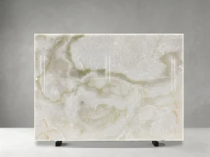 white snow onyx slab backlit effect for feature wall panels