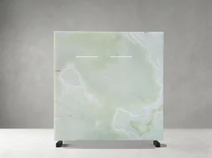 afghan green onyx slab with soft green and white translucent texture