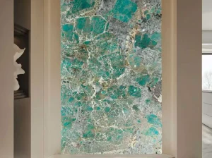 amazon blue granite feature wall application for luxury interior projects