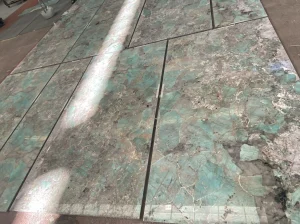 amazon blue granite floor tile application with blue green mineral texture