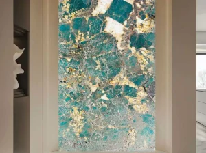 amazon green marble feature wall for luxury interior project