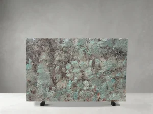 amazon green quartzite slab with turquoise green pattern for wall and countertop projects