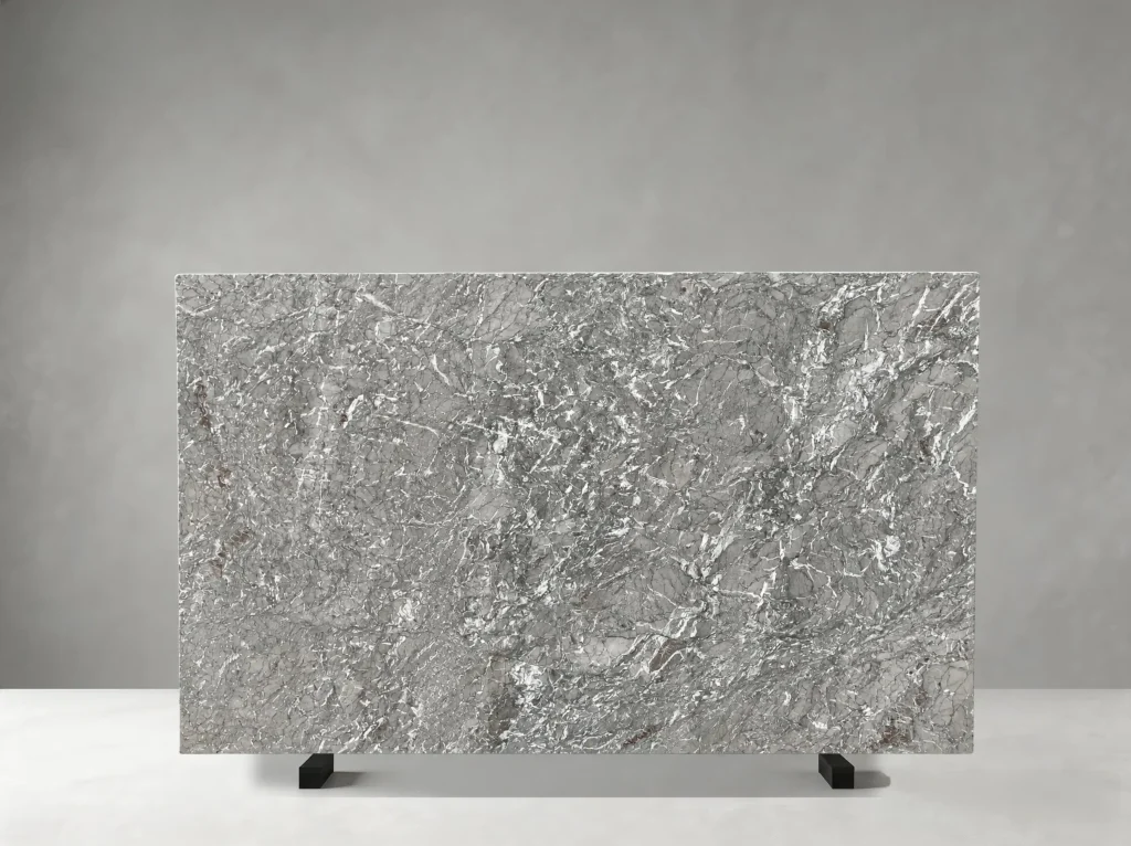 antigua green marble slab with dense natural movement for premium interiors