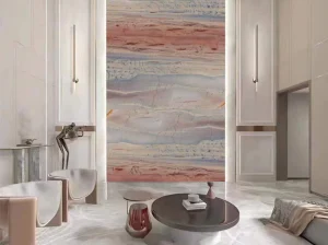 azul macaubas quartzite backlit wall panel for luxury residential interiors