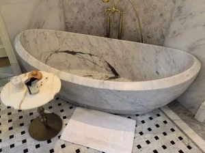bianco carrara marble bathtub bathroom application