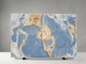 blue aqua gold onyx slab for luxury backlit feature wall and decorative panels