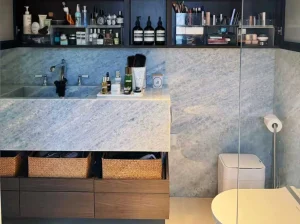 blue crystal marble bathroom vanity wall application