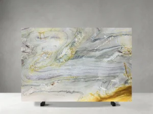 branco macaubas quartzite slab with gold grey veining