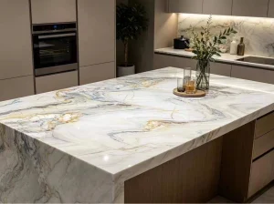 branco macaubas quartzite kitchen island top for luxury interiors
