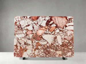 burberry pink marble slab with warm red veining for custom interiors