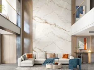 calacatta venatina marble villa feature wall for luxury interiors
