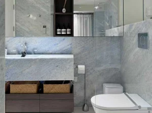 calcite blue extra marble bathroom vanity wall