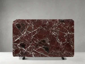 cherry red marble slab with white veining for wall cladding and island tops