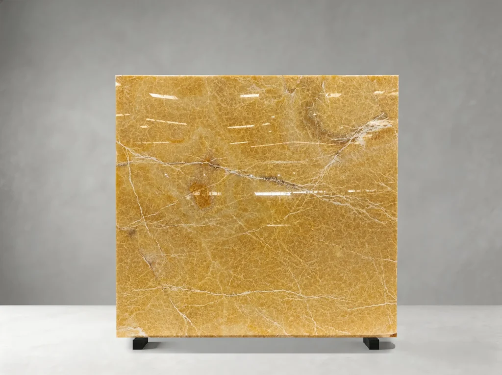 china honey onyx slab polished golden surface for backlit panels and table tops