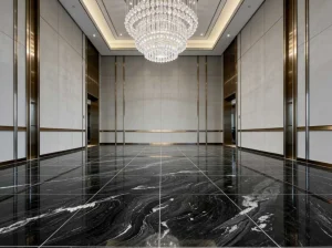 cosmos black granite flooring for luxury hotel lobby project