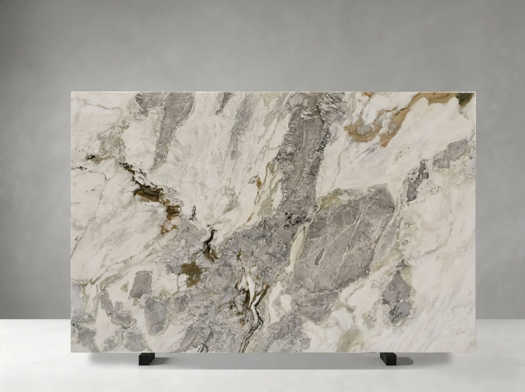 cuarcita dover quartzite polished light grey slab for luxury interiors