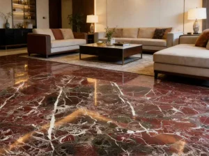 elazig cherry marble flooring application for luxury interior project