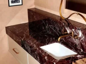 elazig cherry marble vanity top for luxury bathroom project