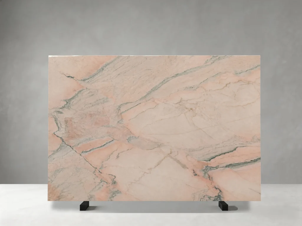 estramoz pink marble soft pink slab green veins
