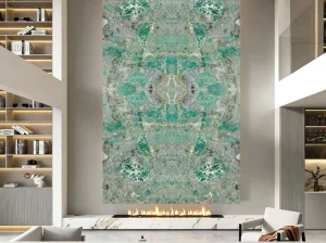 granito verde amazonas granite fireplace wall cladding for luxury residence