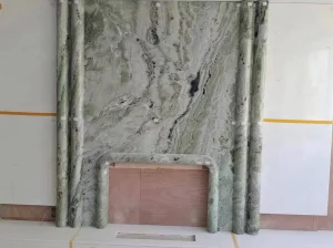 green verde prato marble fireplace wall cladding for luxury residence