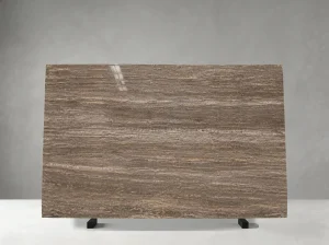iran gray travertine slab rounded edge detail for custom stone fabrication