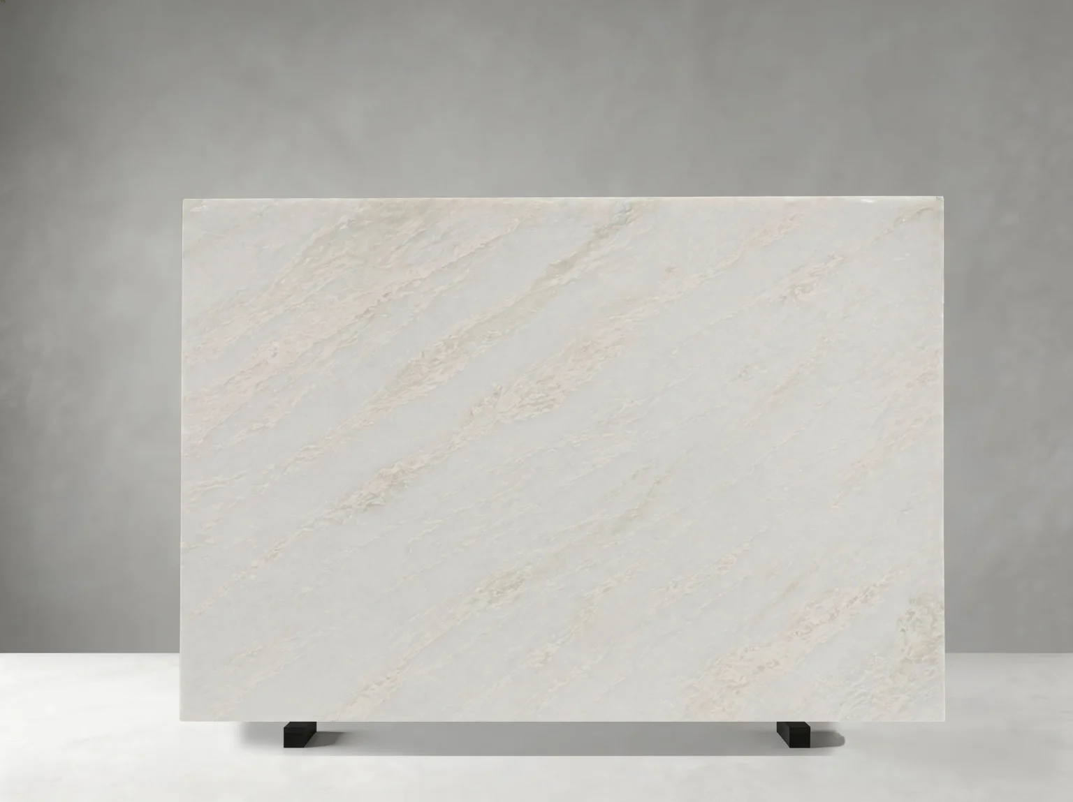 karibib white marble slab subtle grey beige veining natural surface