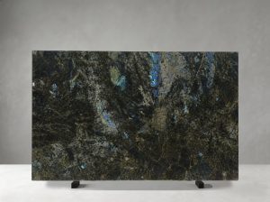 lemurian blue granite slab gold blue reflection for luxury feature walls