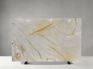 macaubas quartzite polished slab with gold grey veining