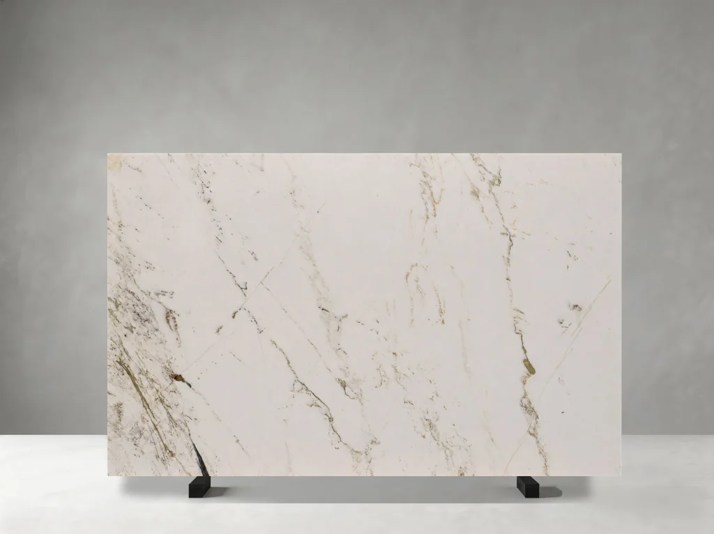 oriental fish belly white marble slab with soft gold veins