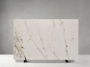 oriental fish belly white marble slab with soft gold veins