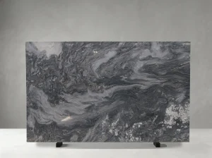 palissandro blue marble slab diagonal grey veins for wall cladding and island tops
