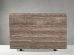 persian gray travertine slab warm grey banding natural stone surface