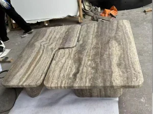 persian silver travertine custom table top for interior furniture