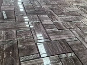persian silver travertine floor tile layout for interior flooring project