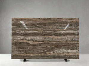 persian silver travertine slab silver brown texture for custom fabrication