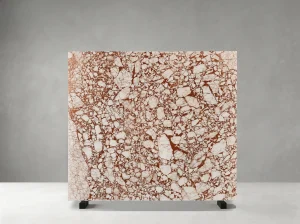 red burberry marble white and red fragment slab for custom interiors