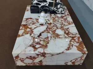 red burberry marble table top for luxury furniture project