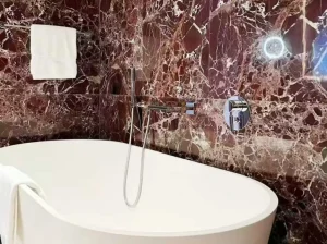 rosa levantino marble slab deep red pattern for floors walls and island tops